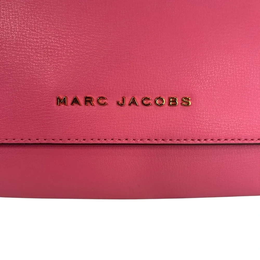 Marc Jacobs Medium Commuter Leather Designer Pink Gold Crossbody Flap Bag Purse - Picture 6 of 17